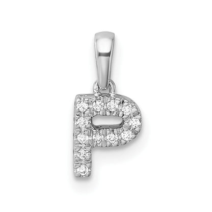 Diamond Letter P Initial with Bail Pendant - WBC