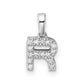 Diamond Letter R Initial with Bail Pendant - WBC