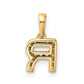 Diamond Letter R Initial with Bail Pendant - WBC