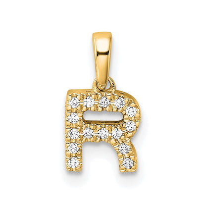 Diamond Letter R Initial with Bail Pendant - WBC