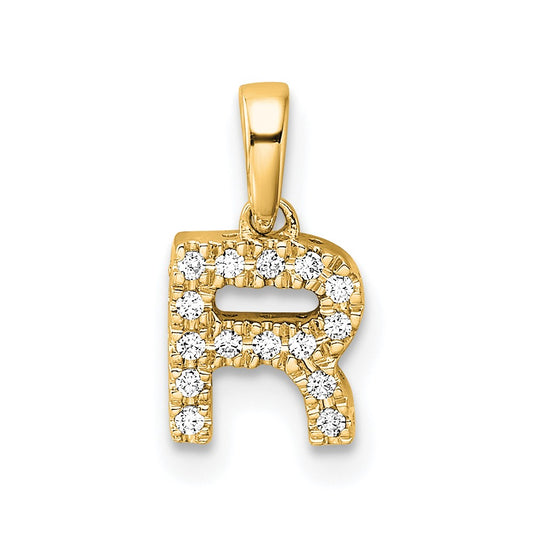 Diamond Letter R Initial with Bail Pendant - WBC