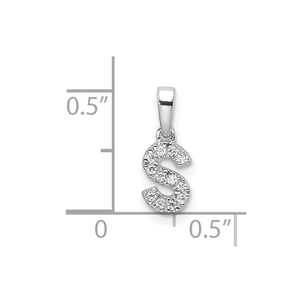 Diamond Letter S Initial with Bail Pendant - WBC