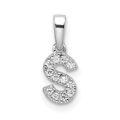 Diamond Letter S Initial with Bail Pendant - WBC