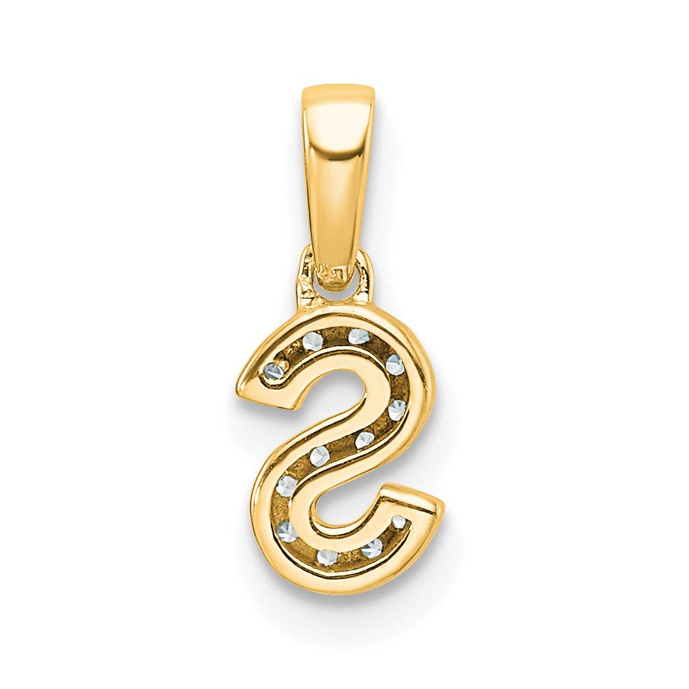 Diamond Letter S Initial with Bail Pendant - WBC