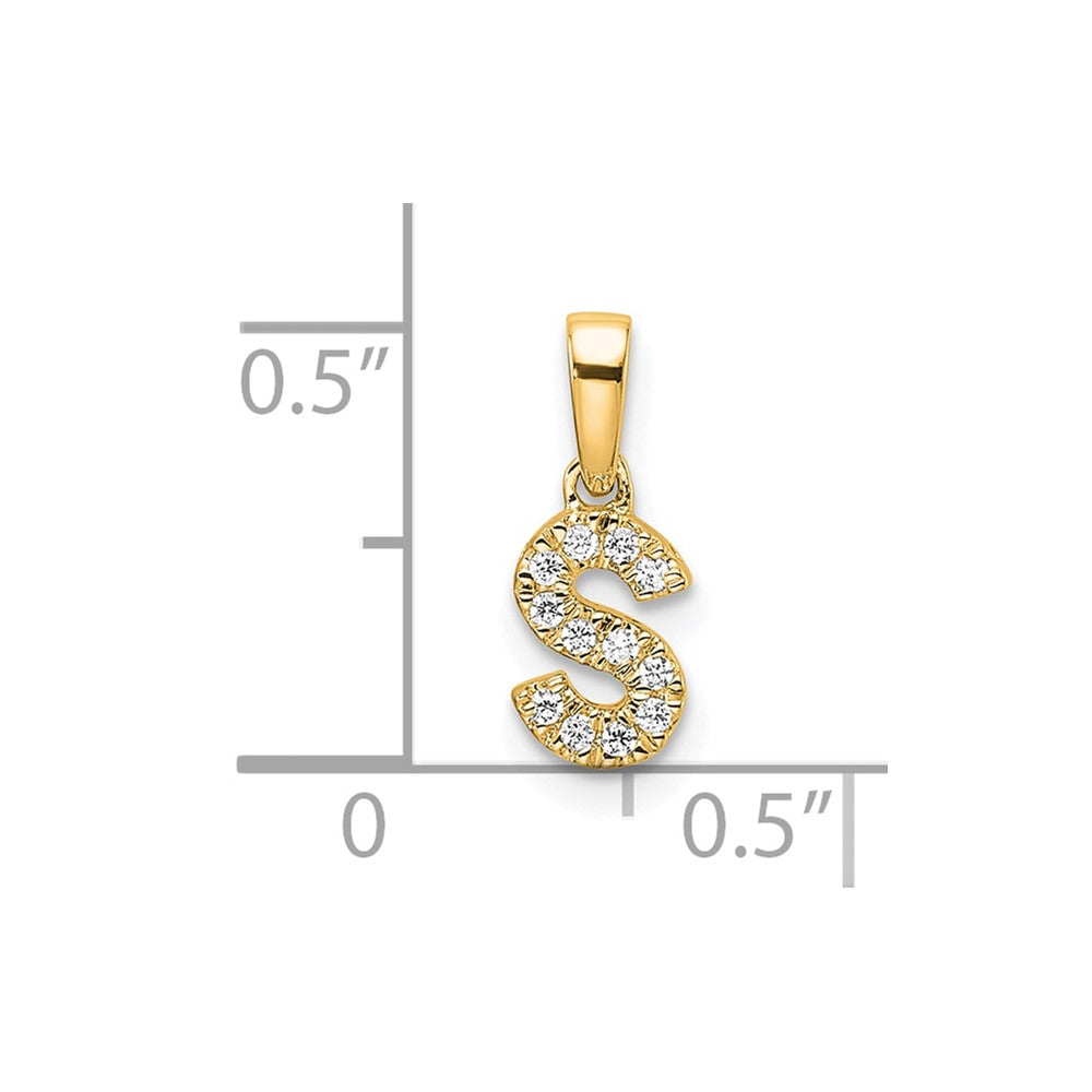 Diamond Letter S Initial with Bail Pendant - WBC