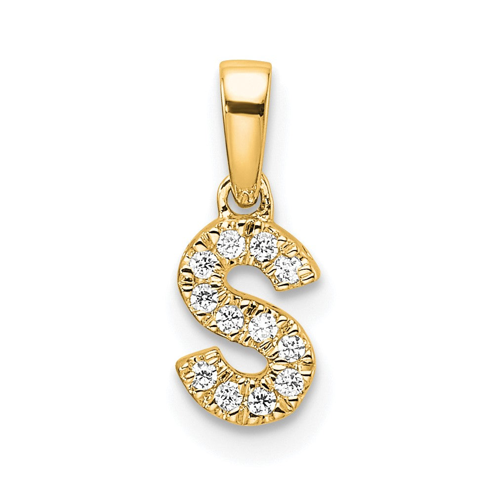 Diamond Letter S Initial with Bail Pendant - WBC