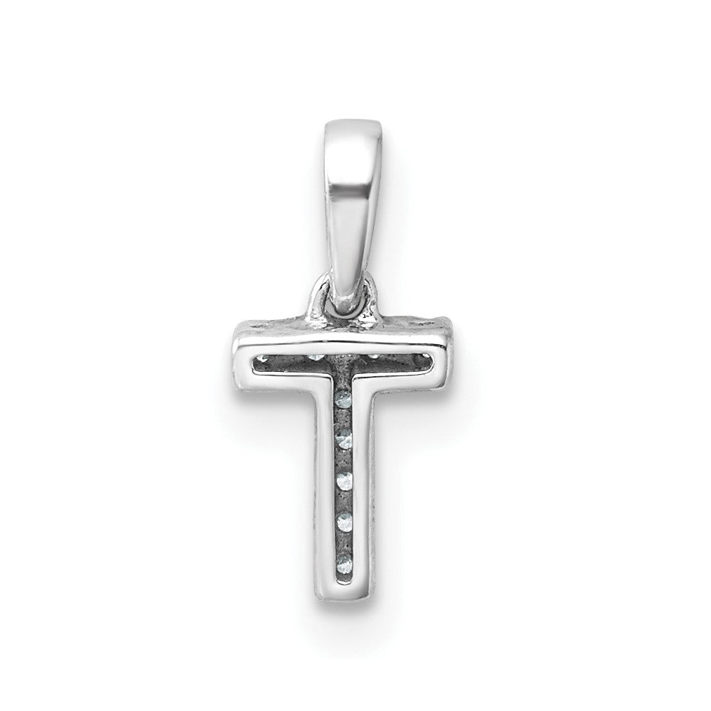 Diamond Letter T Initial with Bail Pendant - WBC