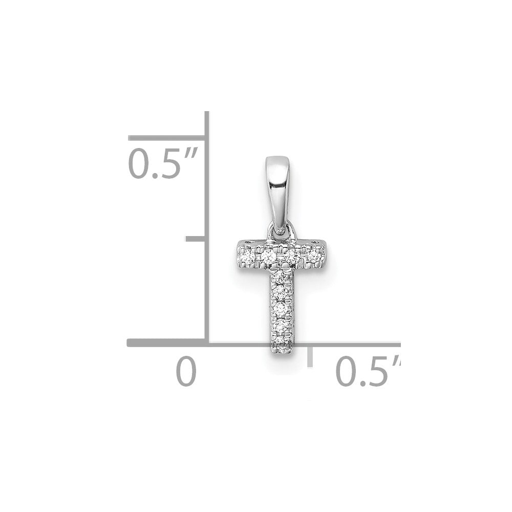 Diamond Letter T Initial with Bail Pendant - WBC