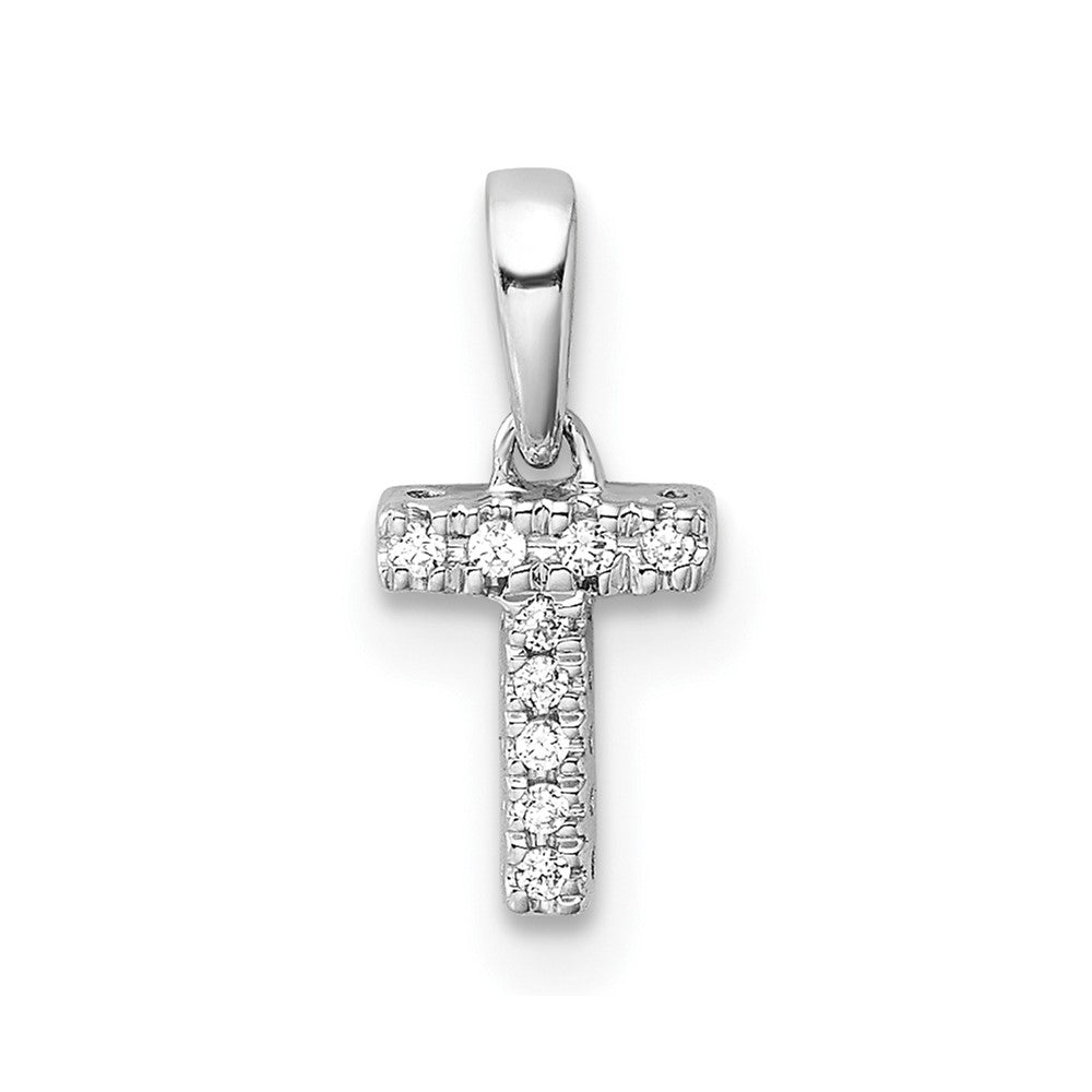 Diamond Letter T Initial with Bail Pendant - WBC