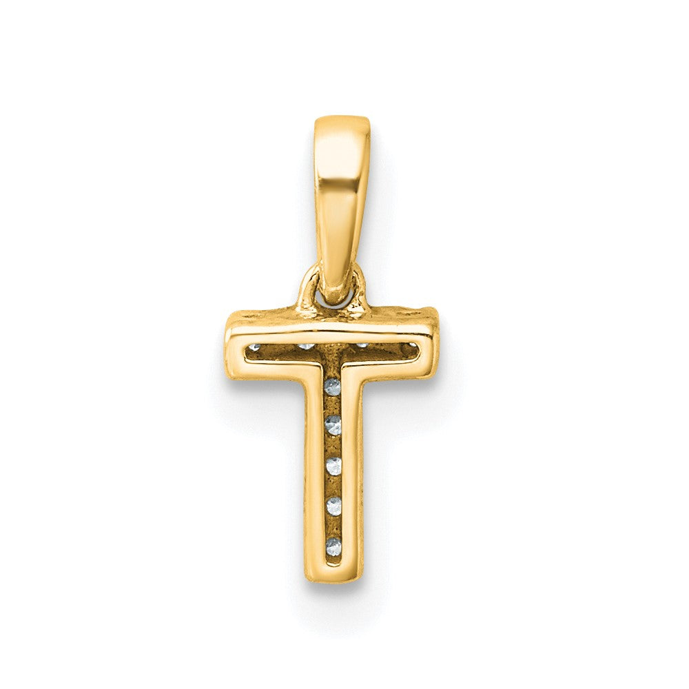 Diamond Letter T Initial with Bail Pendant - WBC