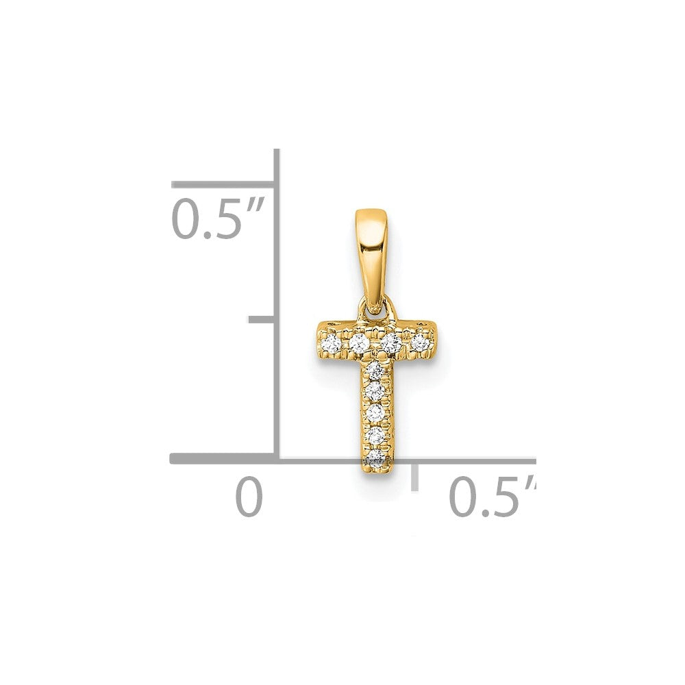 Diamond Letter T Initial with Bail Pendant - WBC