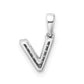 Diamond Letter V Initial with Bail Pendant - WBC