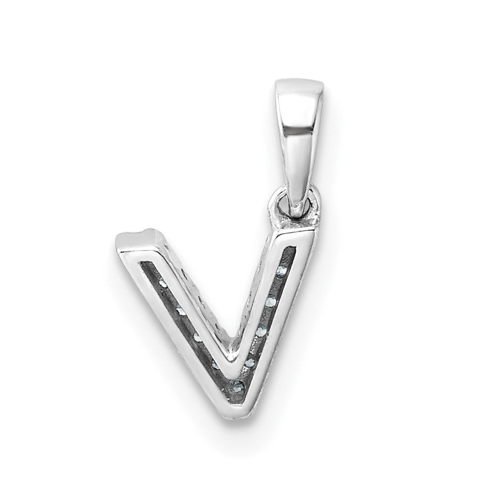 Diamond Letter V Initial with Bail Pendant - WBC