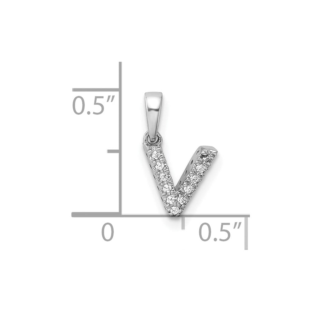 Diamond Letter V Initial with Bail Pendant - WBC