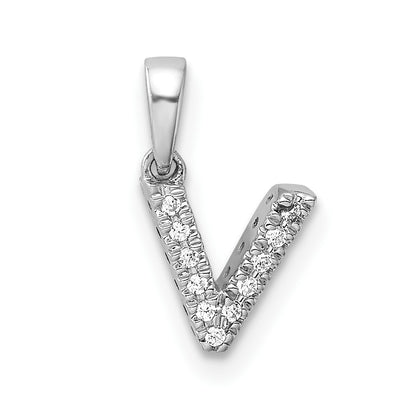 Diamond Letter V Initial with Bail Pendant - WBC