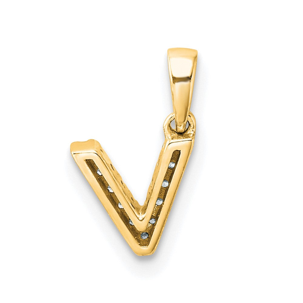 Diamond Letter V Initial with Bail Pendant - WBC