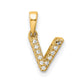 Diamond Letter V Initial with Bail Pendant - WBC