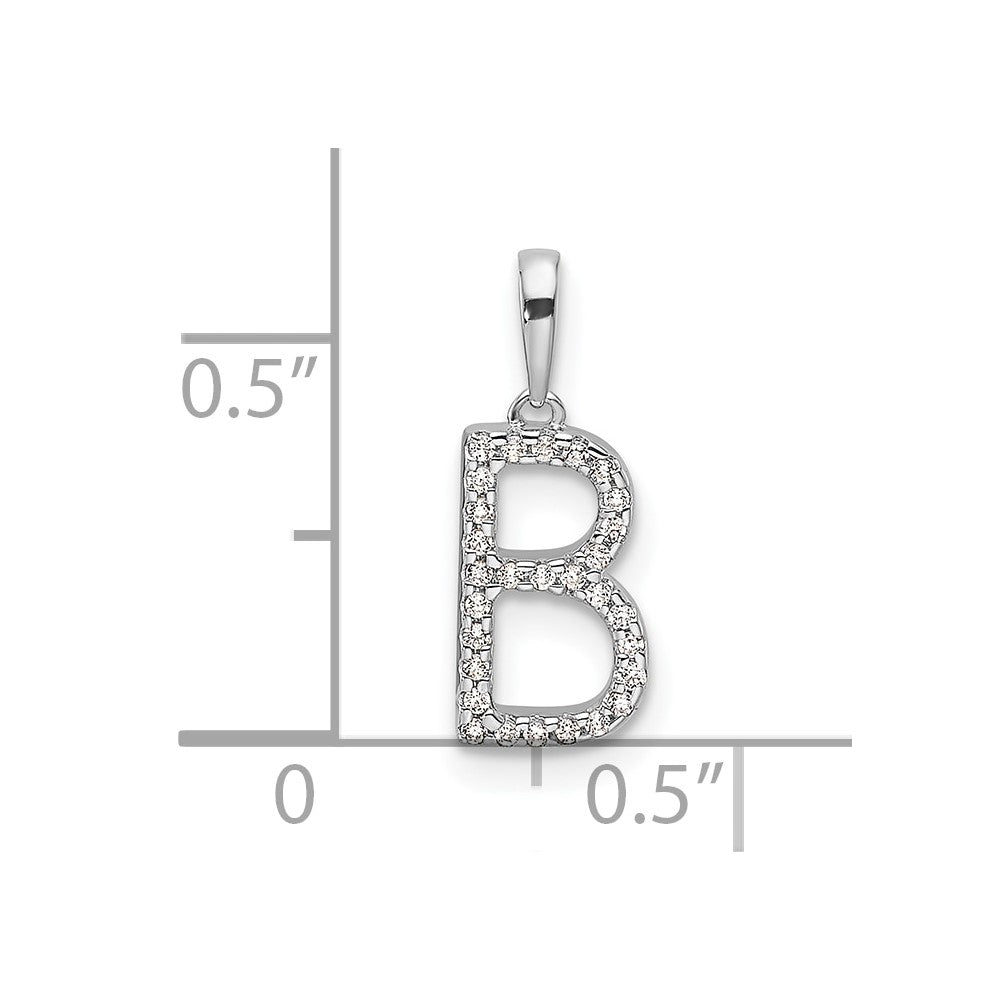 Diamond Letter B Initial Pendant - WBC