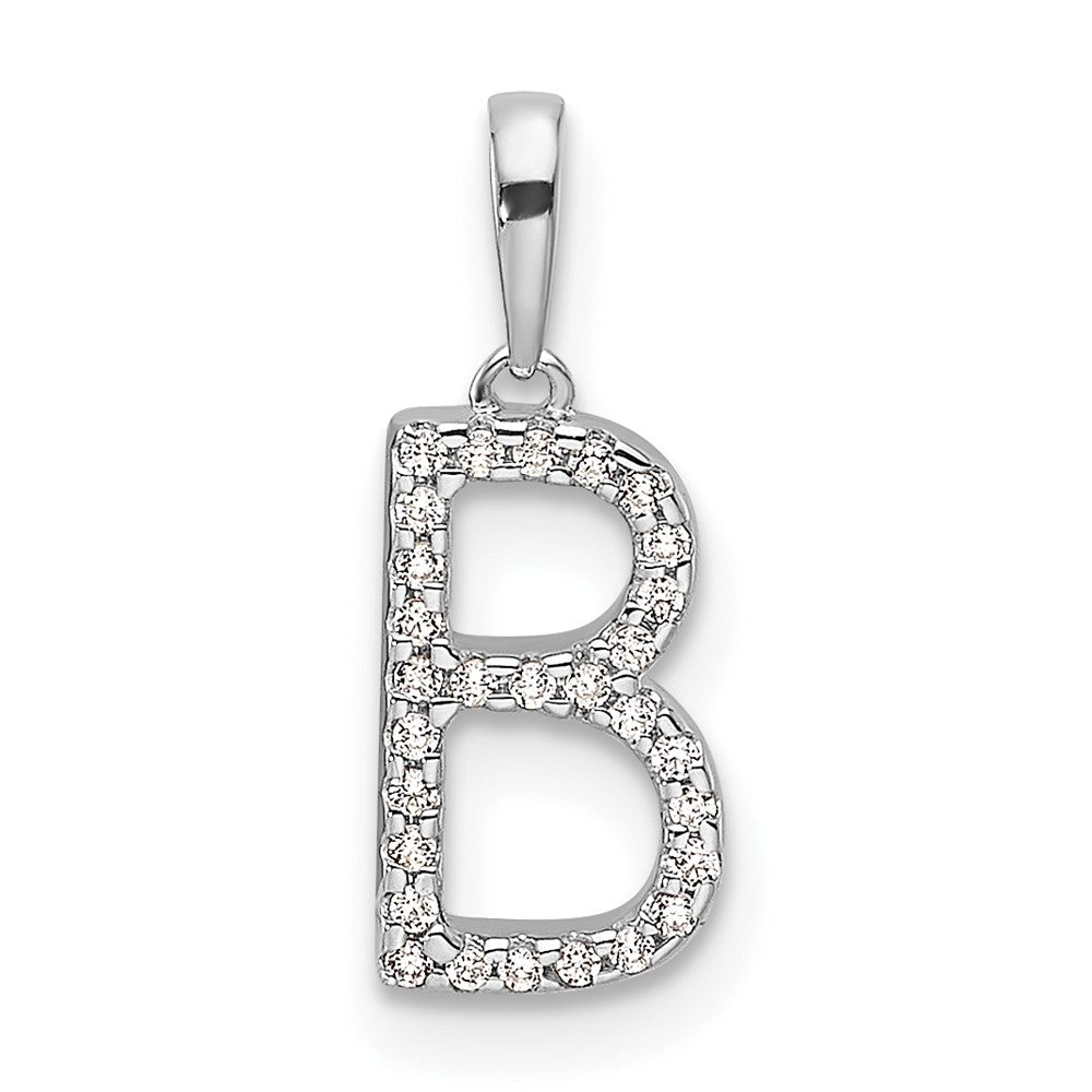 Diamond Letter B Initial Pendant - WBC