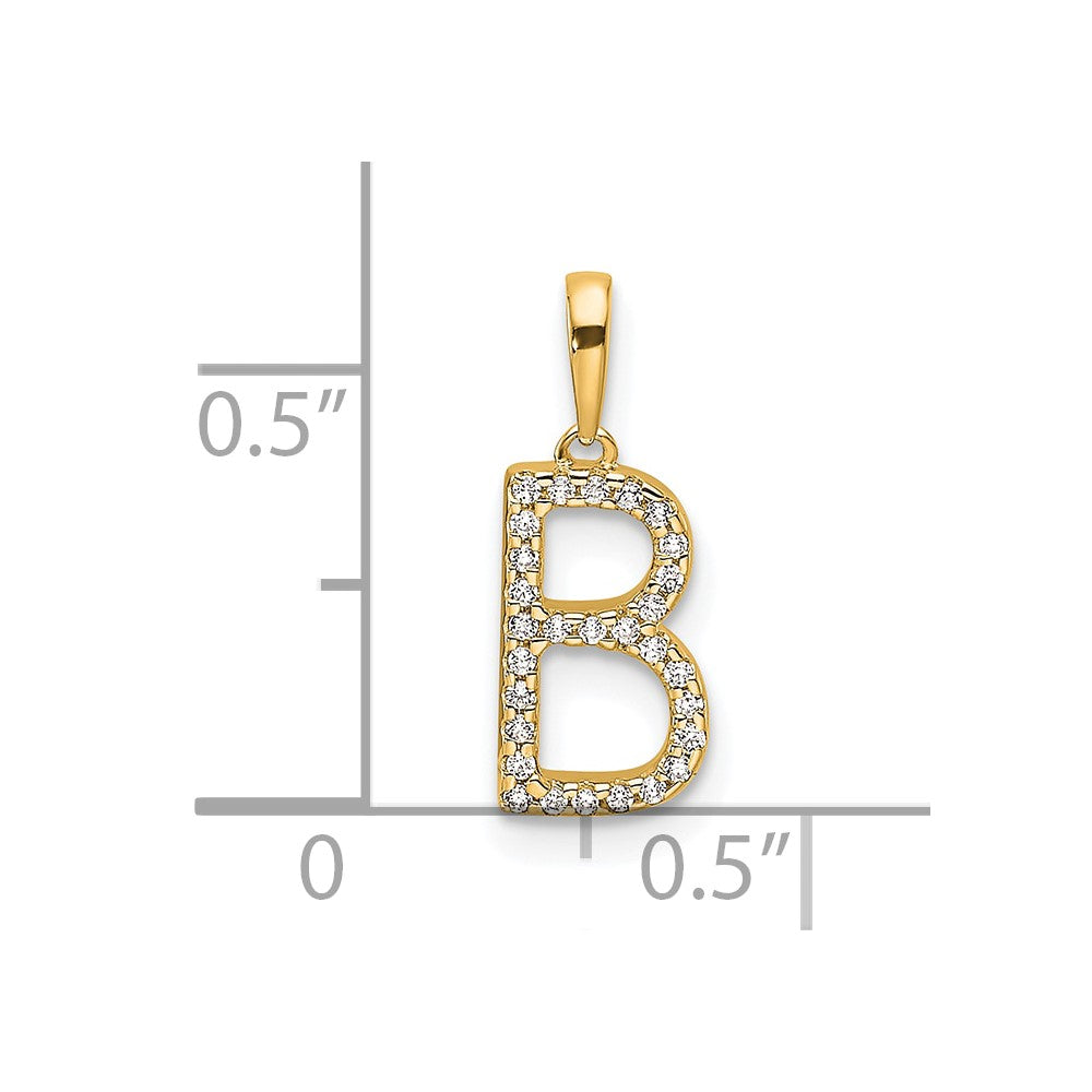 Diamond Letter B Initial Pendant - WBC
