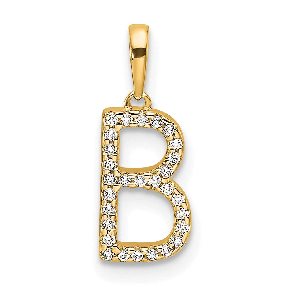 Diamond Letter B Initial Pendant - WBC