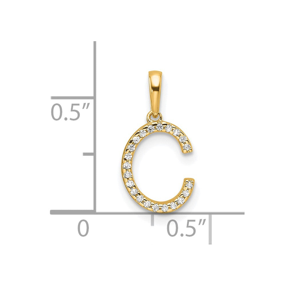 Diamond Letter C Initial Pendant - WBC