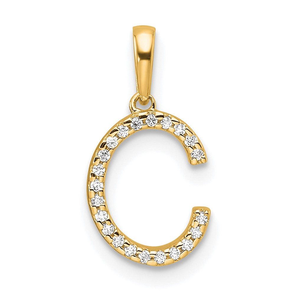 Diamond Letter C Initial Pendant - WBC