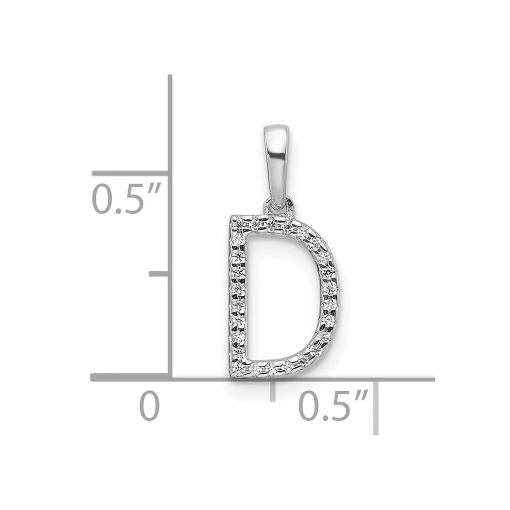 Diamond Letter D Initial Pendant - WBC