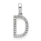 Diamond Letter D Initial Pendant - WBC