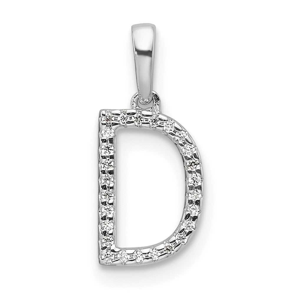 Diamond Letter D Initial Pendant - WBC