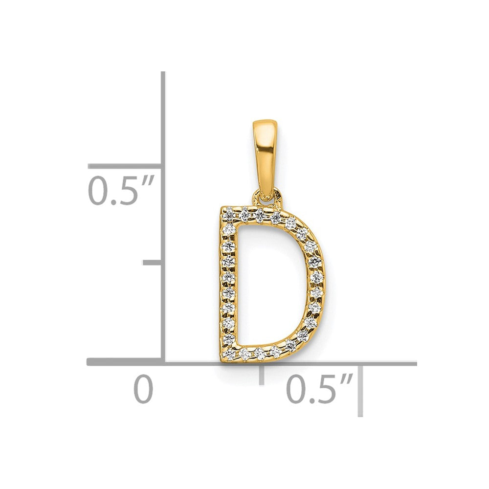 Diamond Letter D Initial Pendant - WBC