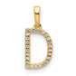 Diamond Letter D Initial Pendant - WBC