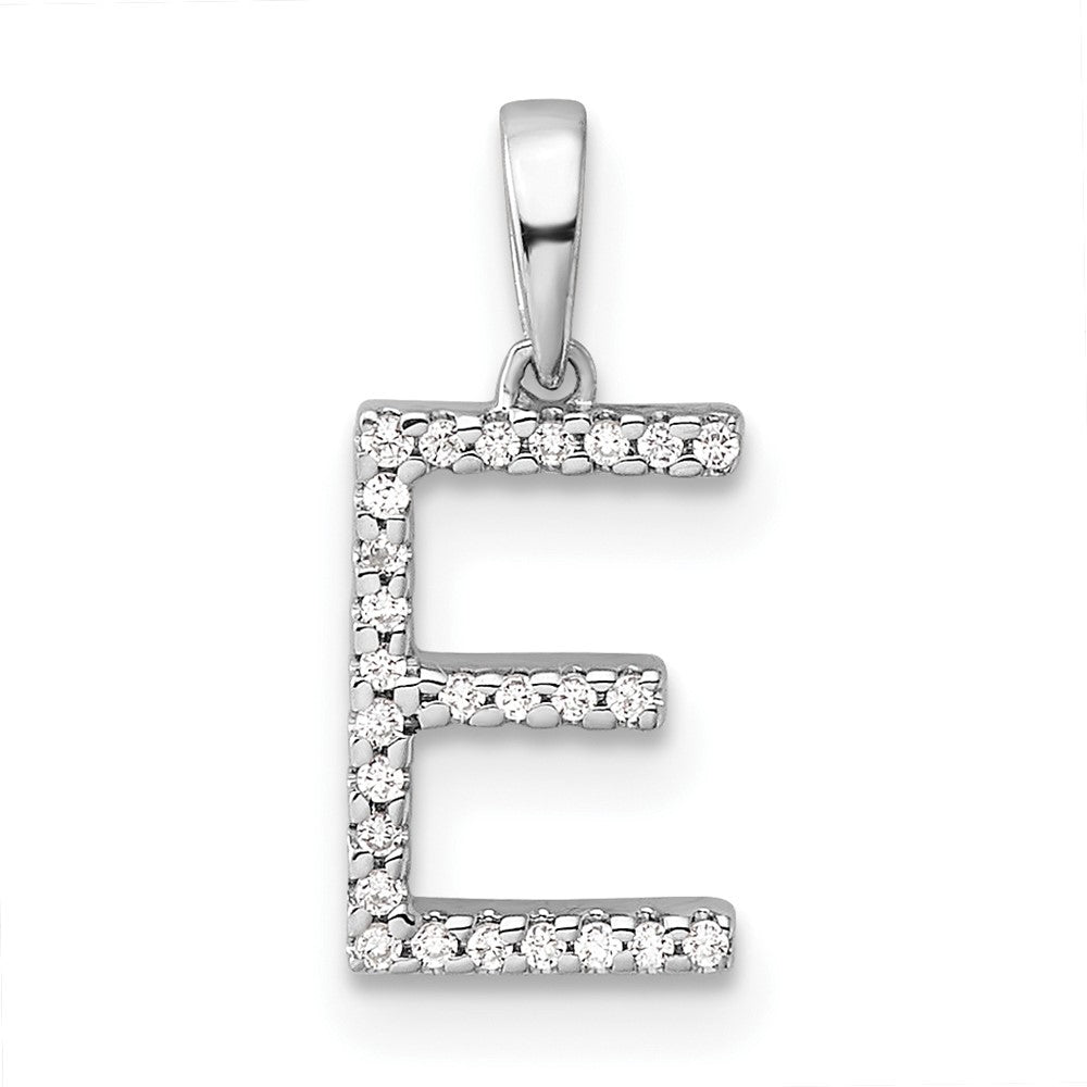 Diamond Letter E Initial Pendant - WBC