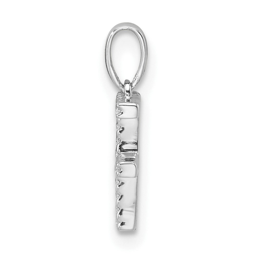 Diamond Letter F Initial Pendant - WBC