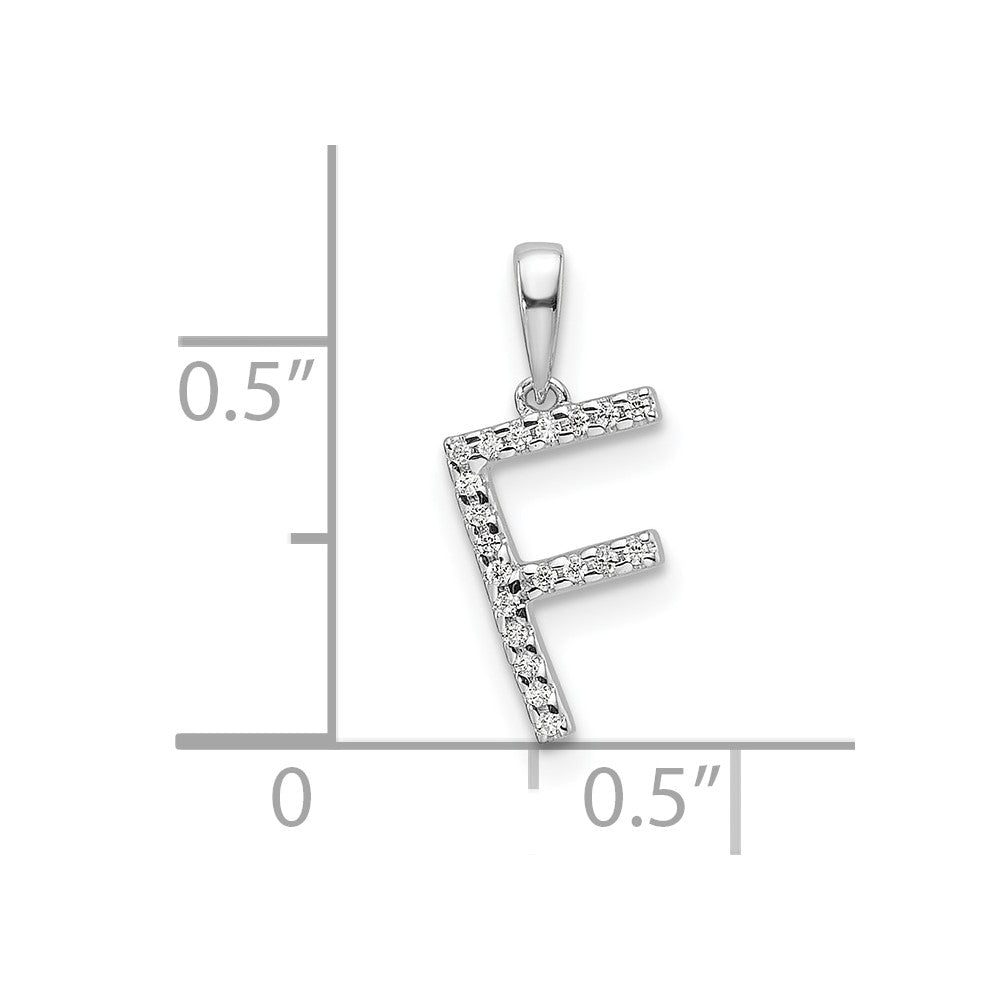 Diamond Letter F Initial Pendant - WBC