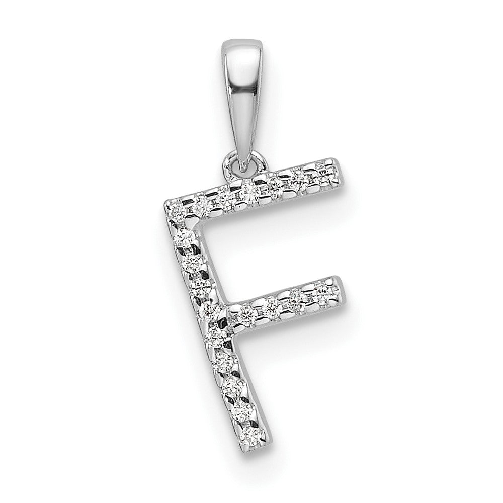 Diamond Letter F Initial Pendant - WBC