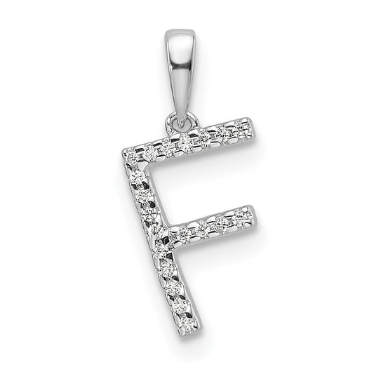 Diamond Letter F Initial Pendant - WBC