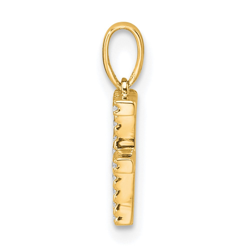 Diamond Letter F Initial Pendant - WBC