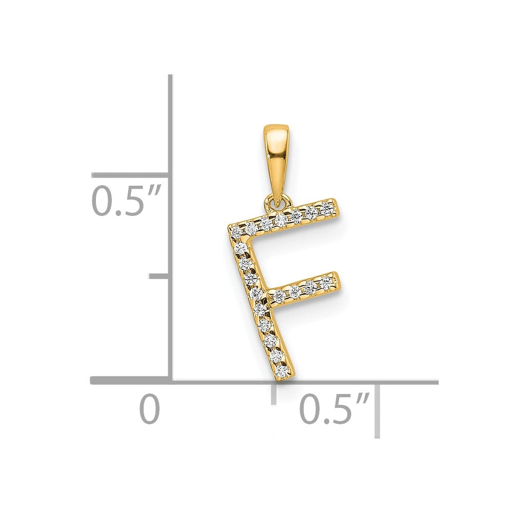 Diamond Letter F Initial Pendant - WBC