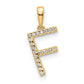 Diamond Letter F Initial Pendant - WBC