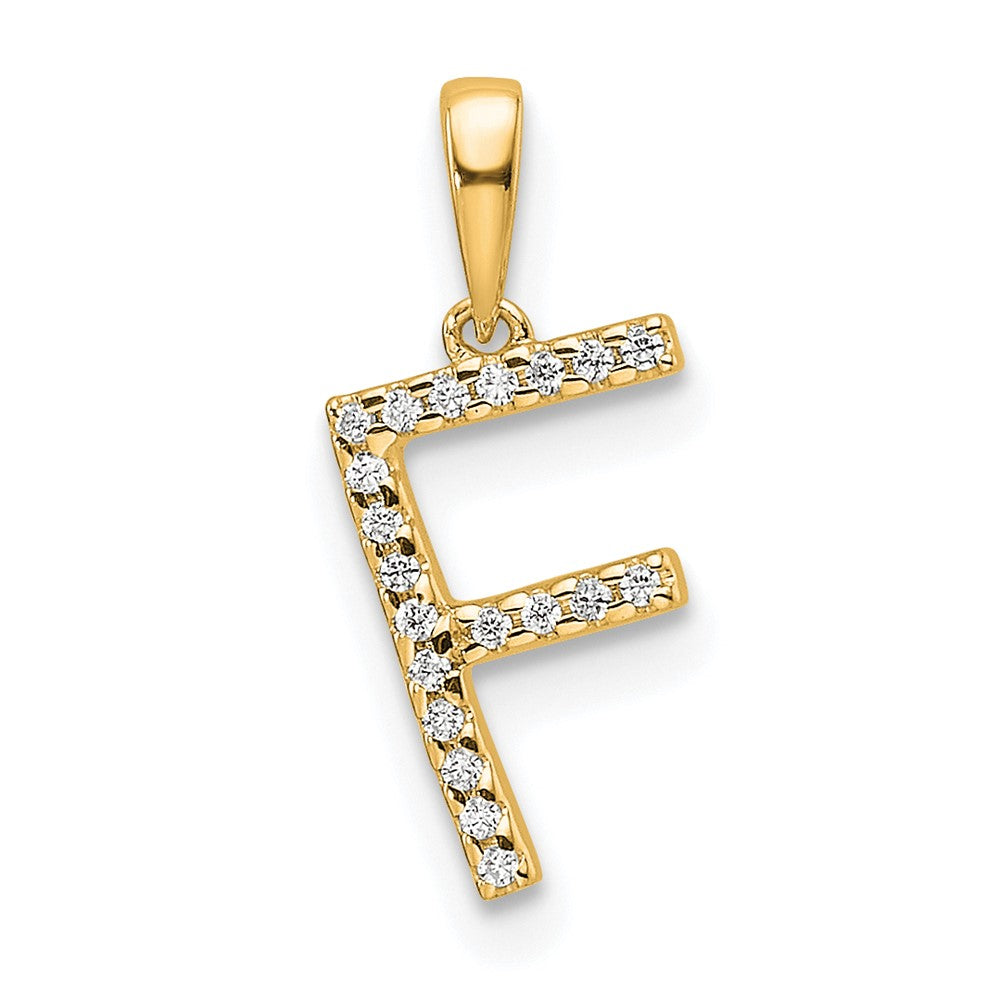 Diamond Letter F Initial Pendant - WBC