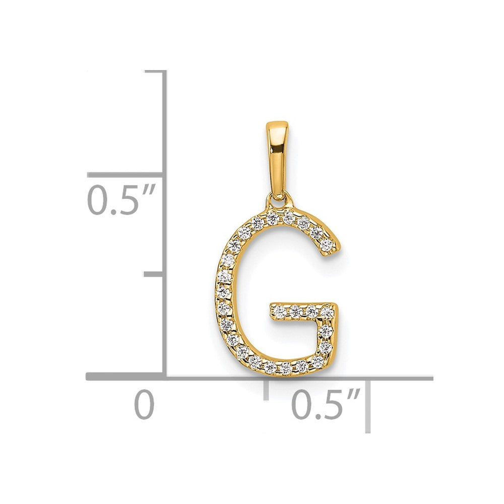 Diamond Letter G Initial Pendant - WBC
