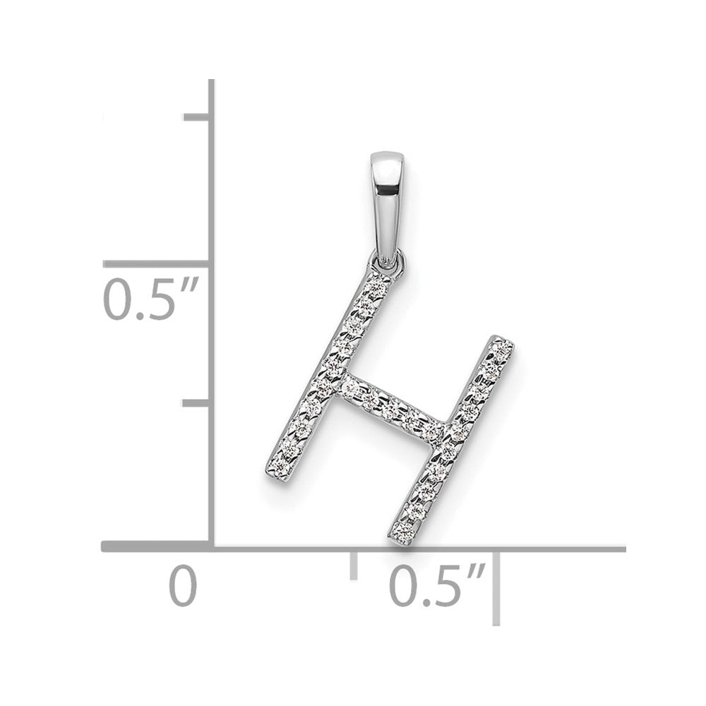 Diamond Letter H Initial Pendant - WBC