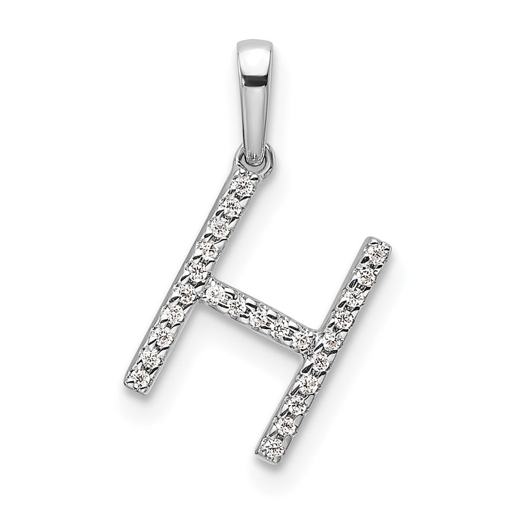 Diamond Letter H Initial Pendant - WBC