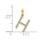 Diamond Letter H Initial Pendant - WBC