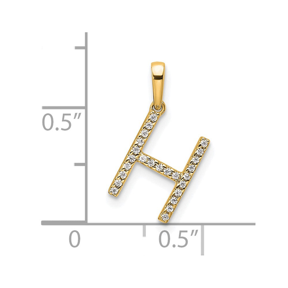 Diamond Letter H Initial Pendant - WBC