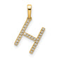 Diamond Letter H Initial Pendant - WBC