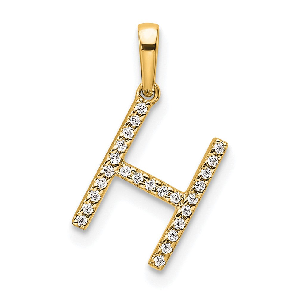 Diamond Letter H Initial Pendant - WBC