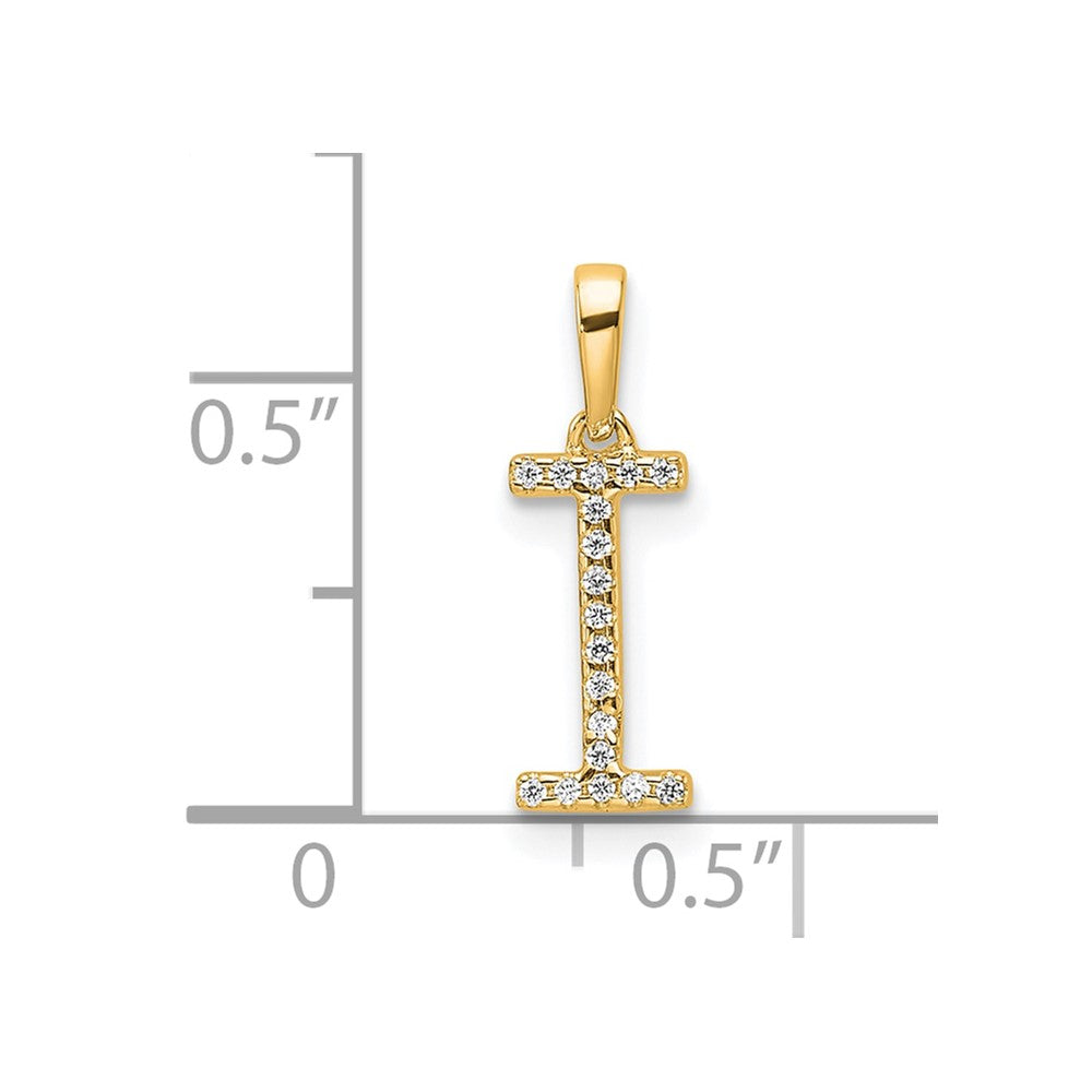 Diamond Letter I Initial Pendant - WBC