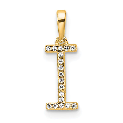 Diamond Letter I Initial Pendant - WBC